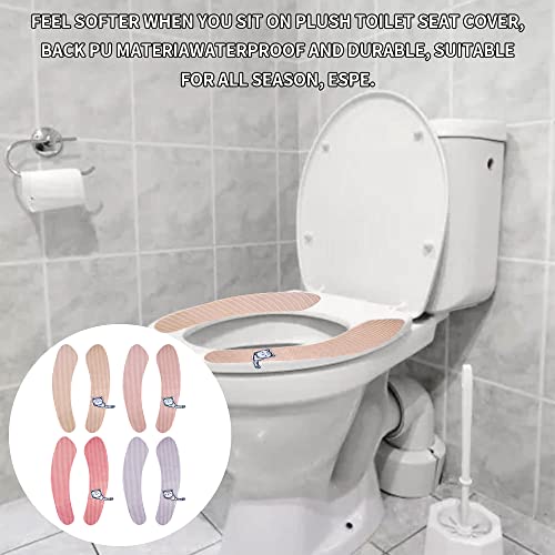 4 Paare Toilettensitzbezug Waschbar WC-Sitzwärmer,Toilettensitz Sitzbezug Sitz Abdeckungen,Toilettensitz-Kissen,Wc-Sitz Pad,Weiche Dünne Toilette Sitzkissen für Badezimmer,für Universal-Toilettensitz – Bild 6