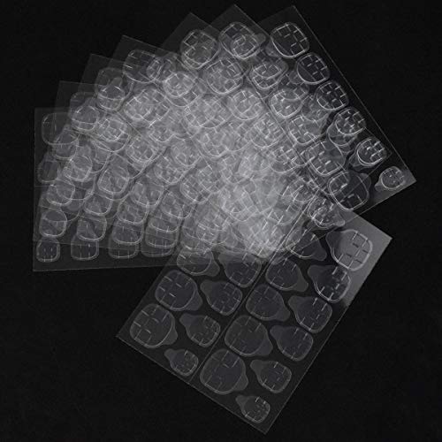 30 Hojas (720 Piezas) Adhesivos de Pegamento de Uñas Transparentes de Doble Cara Adhesivos Adhesivos de Gelatina para Uñas Postizas Adhesiva Transparente para Uñas Puntas, Arte de Uñas