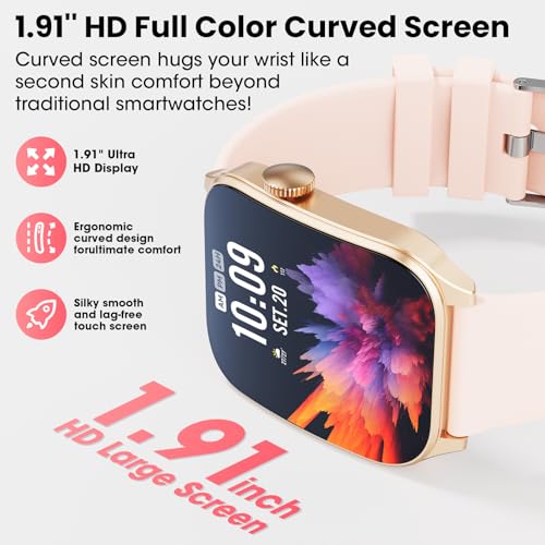 Image of Smart Watches for Men Women, 1.91 inch HD Curve Screen Smartwatch (Answer /Make Call), Activity Fitness Tracker with Heart Rate Sleep Monitor Pedometer, 100+ Sport Modes, Smart Watch for Android iPhone