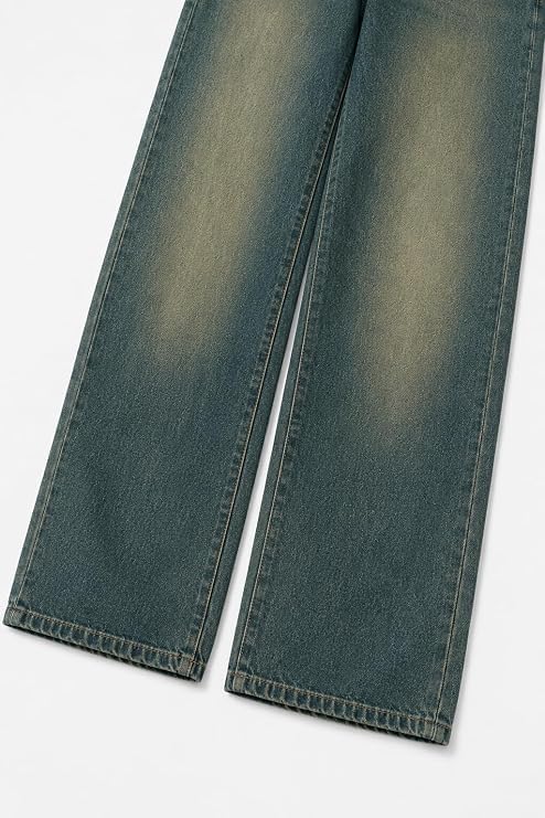 SANEDI Whisker Green Baggy Jeans for Men - Image 4