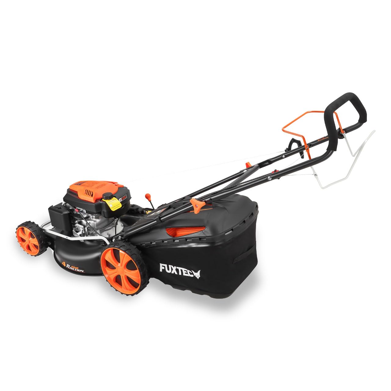 Kosiarka spalinowa FUXTEC 4w1 FX-RM5396, 5,3 KM, szer. koszenia 53 cm, regulacja 25–75 mm, kosz 70 l, funkcja mulczowania i wyrzut boczny