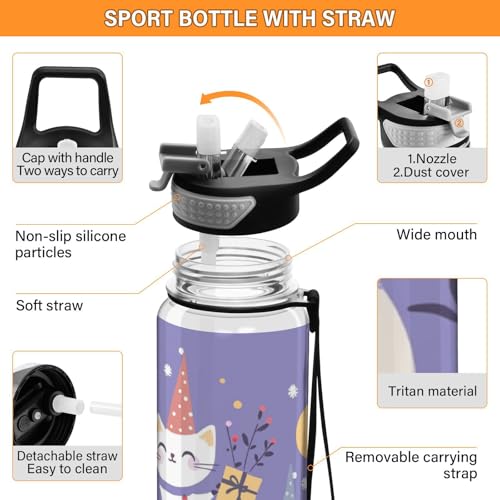 Bouteille d'eau violette 946 ml en Tritan sans BPA réutilisable - 5