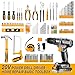 Cordless Drill Tool Kit Set: DEKO 20V Power Drill Tool Box with Battery Electric Drill Driver for Men Home Hand Repair Basic Toolbox Tools Sets Drills Case,186 Pieces