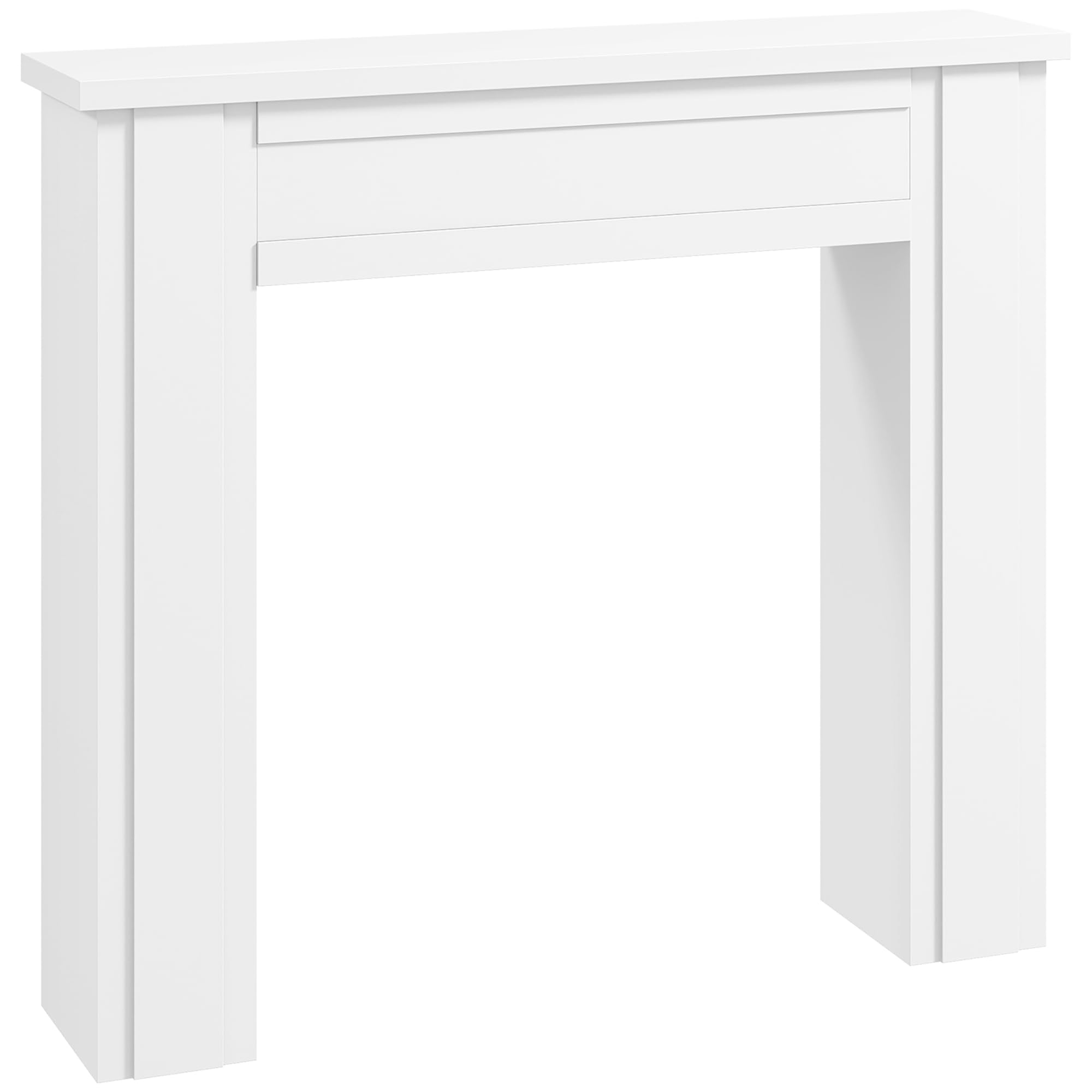 HOMCOM Modern Fireplace Mantel with Leg, 44.7" W x 40" H, White