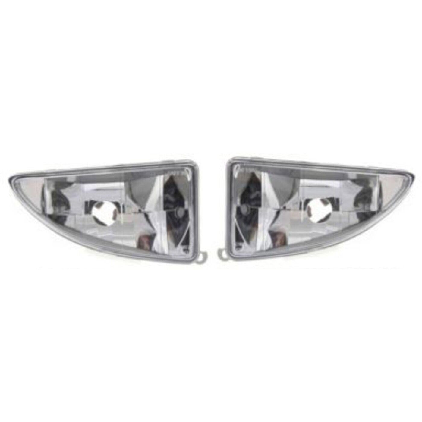 Pair Of Clear Chrome Fog Light Housings For 2000-2004 Ford Focus - Direct Replacement (Bulbs Not Included)
