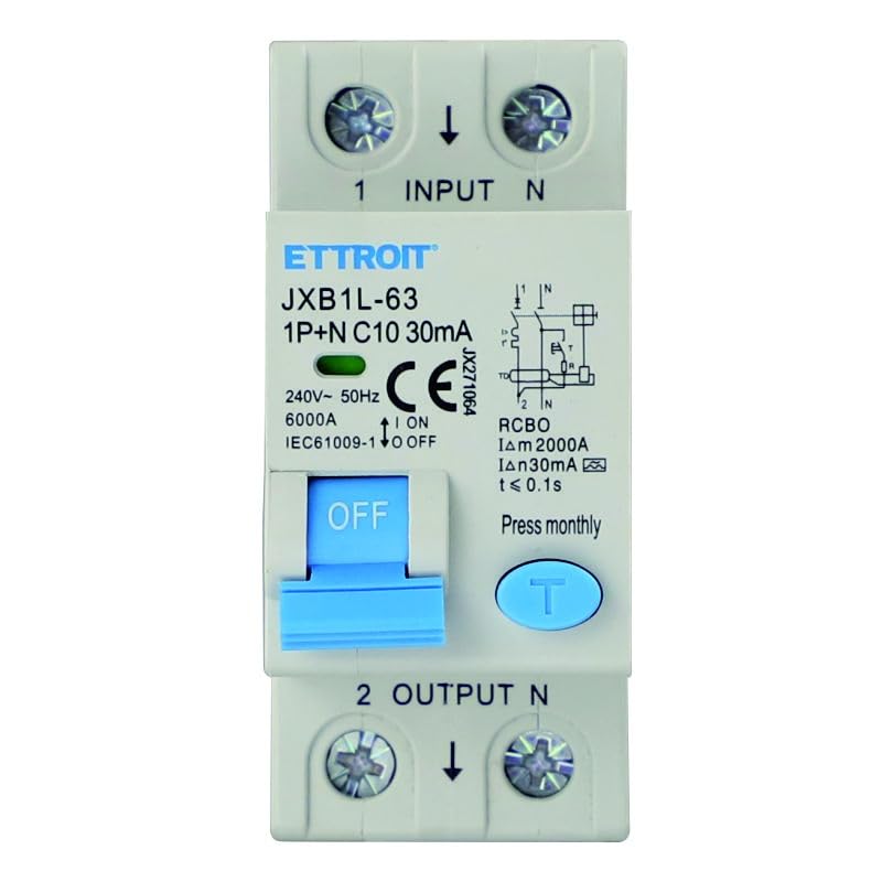 Interruttore Magnetotermico Differenziale 1P+N 10A 30mA 220V-6KA CLASSE A 2 MODULI 30mA per Guida DIN - Protezione Circuiti e Sicurezza Impianti