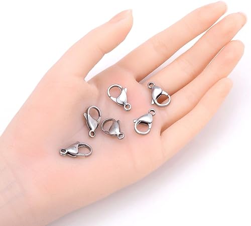 Miniatura 9 de Adabele SJF181-1 - 50 piezas de acero inoxidable quirúrgico de grado 304 de 0.47 pulgadas, cierre de palanca hipoalergénico, para fabricación de