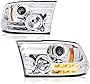 [For 2013-2018 RAM 1500 2500 3500 Projector Headlamp Model] Tribal Edition OLED Tube Chrome Housing Headlight Assembly, Driver & Passenger Side