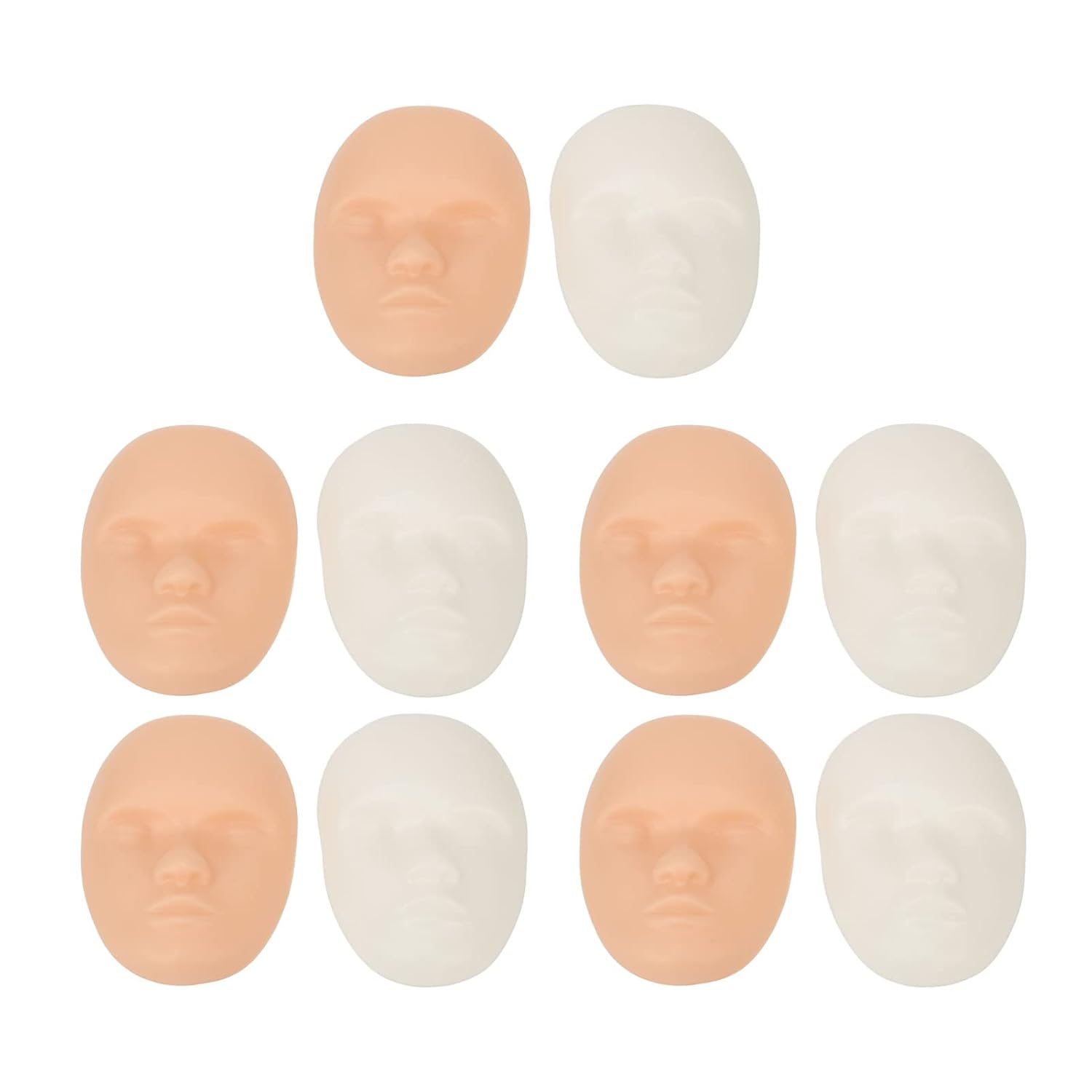 Practice Skin, 10 Pcs 3D Microblading Training Skin, Soft Silicone Practice Skin Head, Eyebrow Lips Permanent Makeup for Beginners & Artists, 2 Colors Mixed