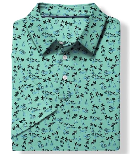 Mens Polo Shirts Short Sleeve Printed Quick‑Dry Golf Tops - image 4