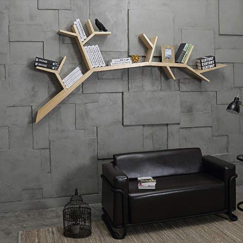 Floating Shelf Wall Mount Branches Floating Shelves Wall Mounted Wood Wall Shelves For Bedroom Living Room Simple Design Hanging Wall Frame Swing Storage Rack ( Color : Beige , Size : 200X15Cm ) #TOP7