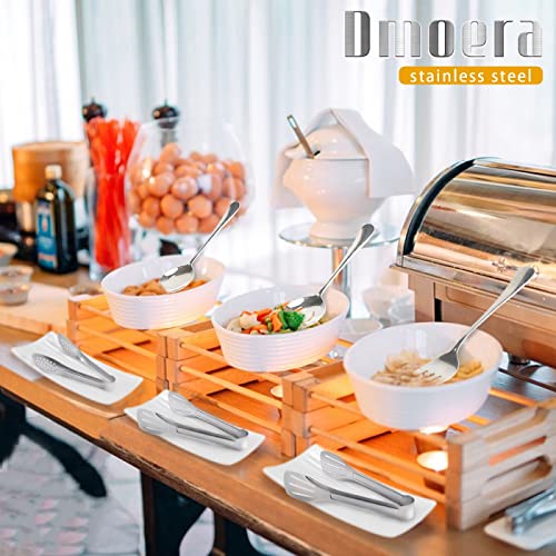 8 Pieces Stainless Steel Flatware Serving Utensils, Include 2 Serving Spoons, 2 Slotted Spoons, 2 Tongs And 2 Forks For Party Buffet Banquet Kitchen #TOP6