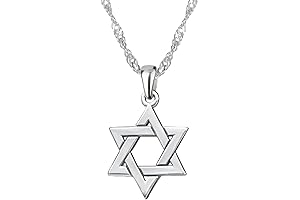 925 Sterling Silver Star of David Pendant Necklace