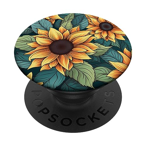 Cute Sunflower Pattern Garden Blossom Floral PopSockets Adhesive PopGrip