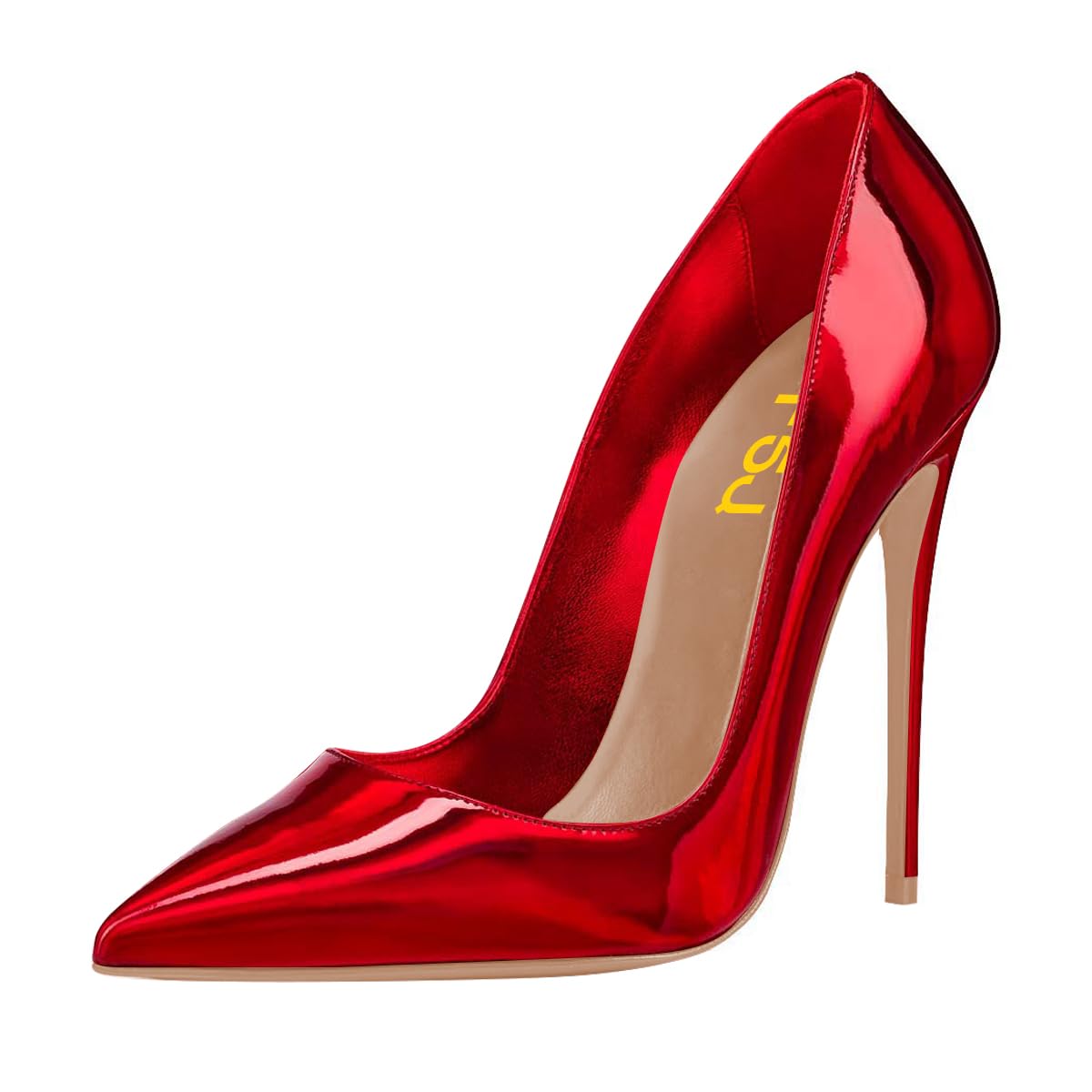 FSJ Women Formal Pointed Toe Pumps High Heel Sexy Stilettos Slip On Office Cute Evening Dress Shoes Size 4-15 US