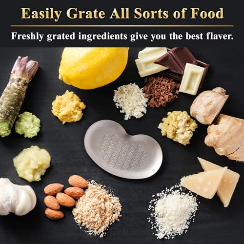 Wablade Japanese Sustainable Titanium Grater For Wasabi Ginger Cheese Salt Garlic 3.4 Inches Made In Japan thumb #2