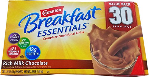 CARNATION BREAKFAST ESSENTIALS RICH MILK CHOCOLATE INSTANT BREAKFAST PACKETS IN BOX 37.76 OZ - 0050000123001