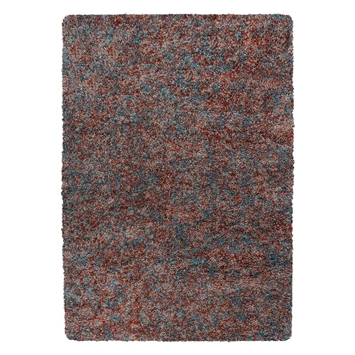 HomebyHome Shaggy Teppich Wohnzimmer 140 x 200 cm - Hochflor Wohnzimmerteppich Mehrfarbig Extra Weich und Flauschig - Langflor Teppiche für Schlafzimmer, Küche, Flur - Carpet, Halı, Kilim