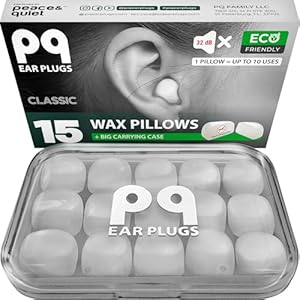 PQ Lot de 15 bouchons d’oreille en cire de silicone pour dormir et nager, bouchons d’oreilles en gel pour annuler le bruit et protéger les oreilles, bouchons d’oreilles de sommeil avec niveau de