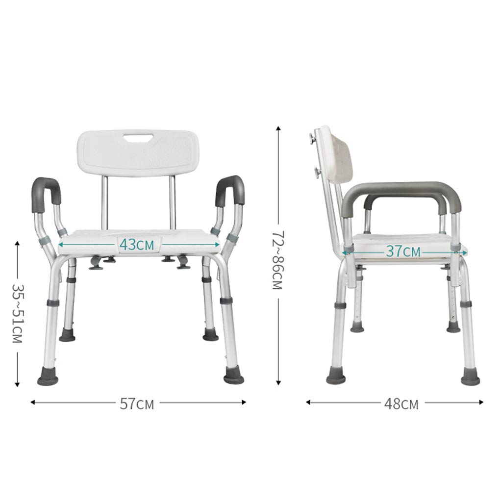 CHEWYNP Taburete de baño para bañera, Ducha, Silla elevadora, Asiento de baño ergonómico, Taburete de Altura Ajustable con asa de Seguridad, Almohadilla Antideslizante para piernas, Ayuda