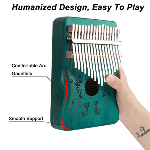 Kalimba Thumb Piano 17 Key Marimba Wood Mbira Hand Rest Portable Mahogany African Finger Piano Pocket Music Instrument With Instruction Carrying Bag For Gig Party Kid Beginners Gift #TOP2