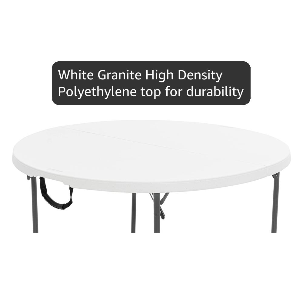 Table Pliante Camping Lifetime à Vie 280064 Table - 121.8x62.5x73.6 Cm Blanc Granite Meuble Camping