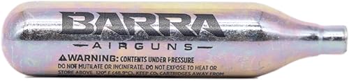 Vista 9 de Barra Airguns 12 Gram CO2 Cartridges, Unthreaded, Compatible for Use with Air Guns, Air Pistols, Airsoft Guns, and Air Rifles, Paintball Gun
