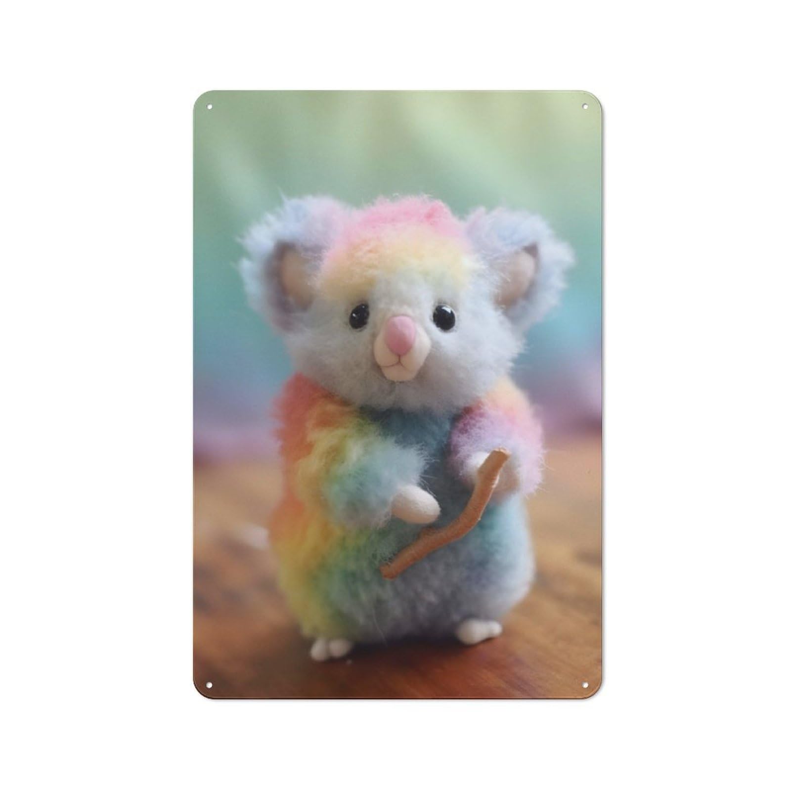 Junmoney Baby Colorful Koala Bear 30X20cm Retro-Style Tin Sign With For Café Or Restaurant, Winter Wall Decor For Hospitality Interior Collectors