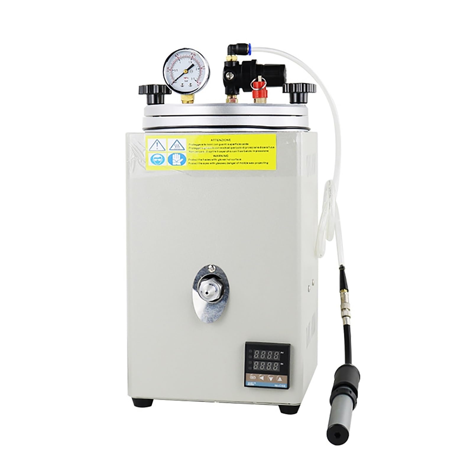 Inyectora de cera al vacío digital, bomba de 2.6L, máquina de fundición de cera con pantalla LCD y manómetro, 0-110 ℃ máquina de inyección de cera para fundición de moldes
