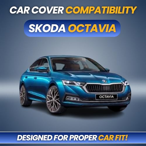 Image of Car Cover for Skoda Octavia 2021-2026 | 100% Waterproof Heavy-Duty 3-Layer Car Body Cover | All-Weather Rain UV Sun & Dust Protection | Custom Fit | Mirror & Antenna Pockets | Navy Blue