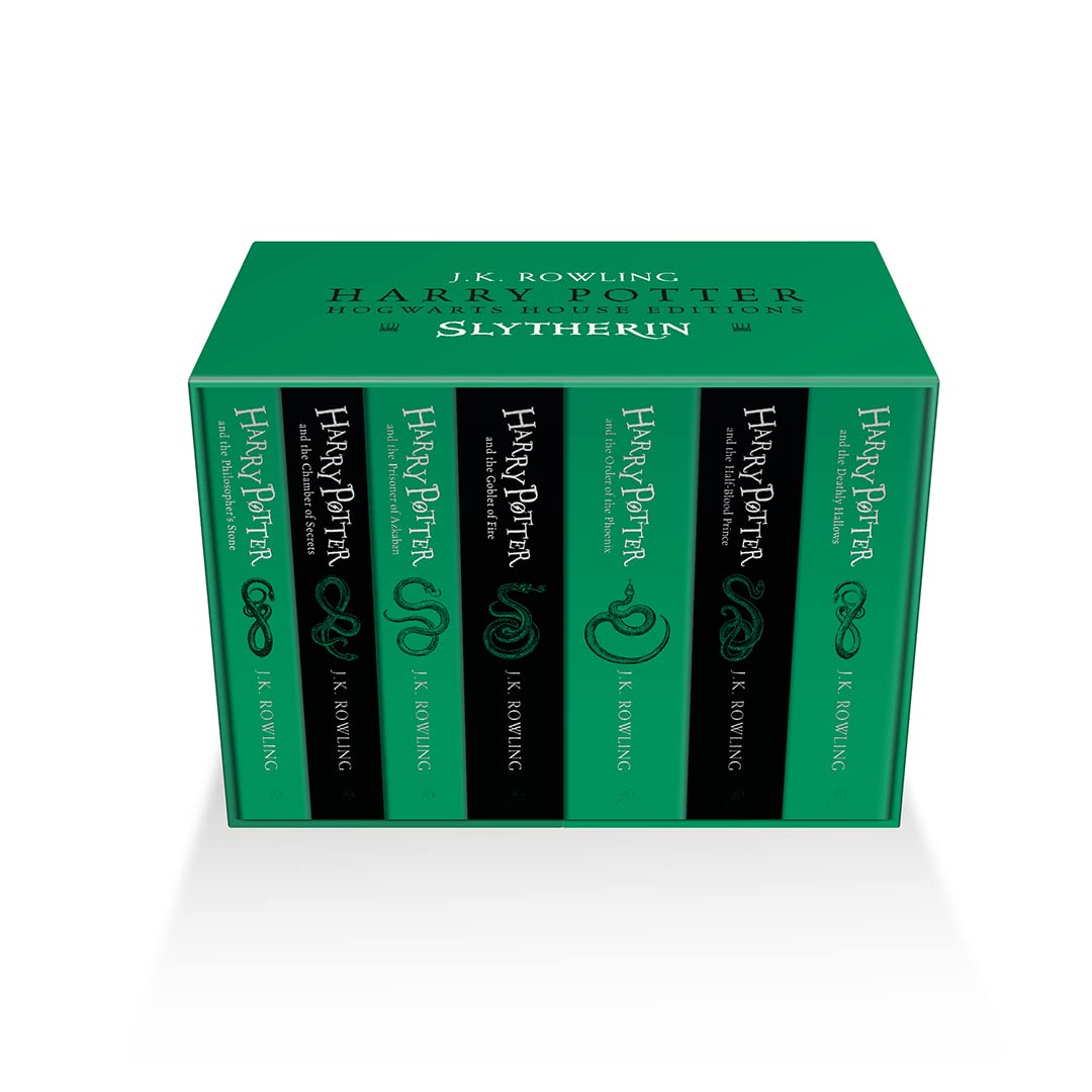 Harry Potter Slytherin Hogwarts House Editions Paperback Box Set: 1-7