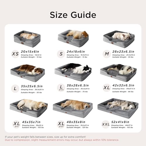 Image of Bedsure Orthopedic Dog Beds for Small Dogs - Washable Small Dog Cat Bed Waterproof, Comfort Pet Couch Sofa with Washable Removable Cover, Pets Bed with Nonskid Bottom, Plush-Black, 24 inch