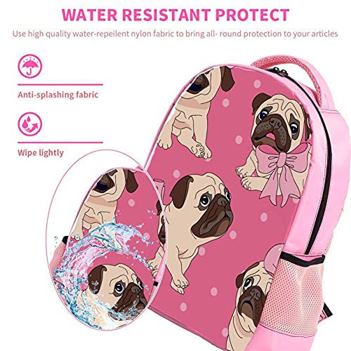 Sac à dos multicouche pour élèves avec grands compartiments scolaires rose