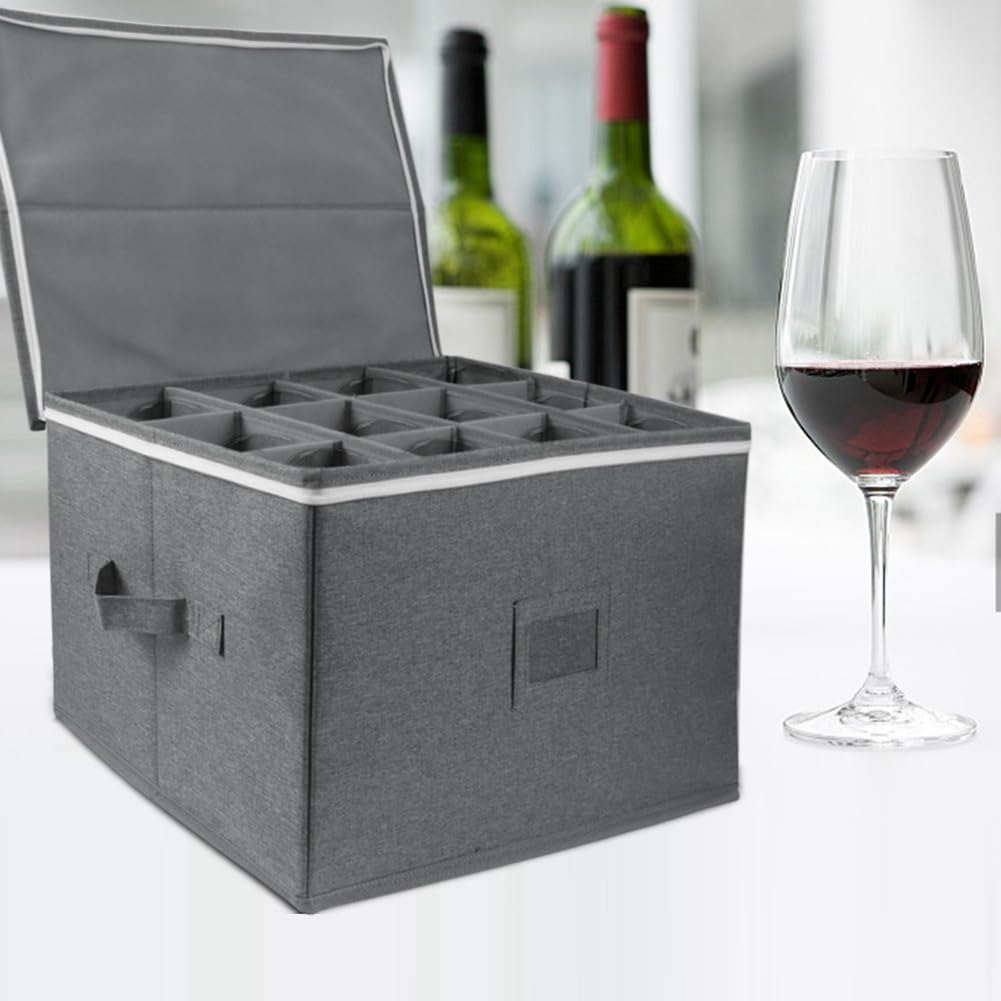 JOUSE Caja de Almacenamiento de Copas de Vino Caja de Almacenamiento de Copas Plegable