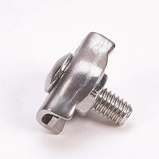 Hegebeck 304 Stainless Steel Single Wire Rope Clip Cable Clamp Suit for 1mm-1.5mm/0.03-0.06inch Rope 10Pcs
