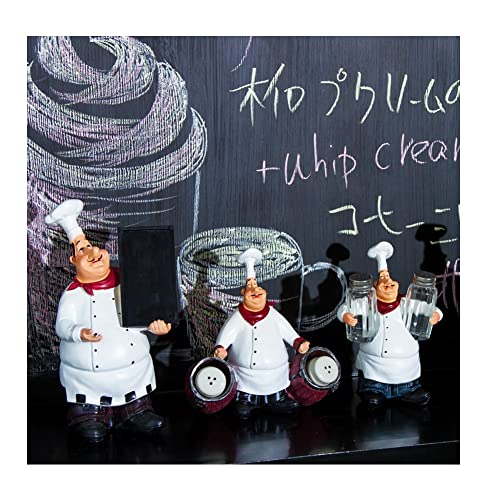 Figura de chef en resina con pizarrón para escribir miniatura 5