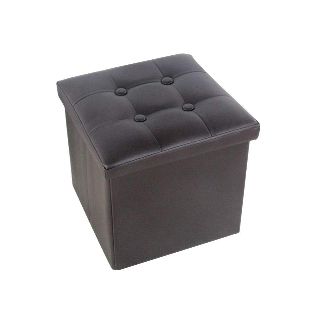 Pouf de rangement pliable marron pour optimiser l'espace du salon