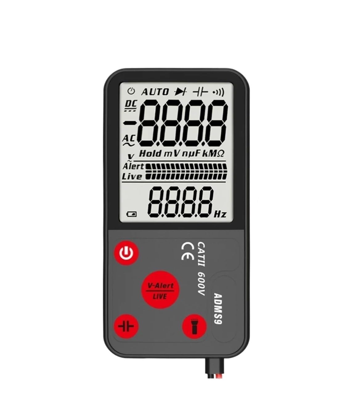 Przenośny multimetr cyfrowy, tester elektryczny, efektywny pomiar napięcia (T-RMS), napięcie stałe i zmienne, pojemność, dioda, omy, częstotliwość, NCV, woltomierz wielofunkcyjny (ADMS9)