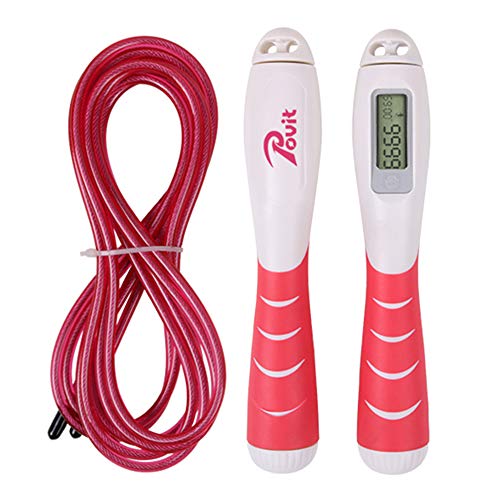 DECDEAL Corda de salto Corda de aço ajustável Corda esportiva ajustável com tela de contra toque e t