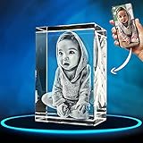 ArtPix 3D Crystal Photo, Personalized Gift With Your Own Photo, 3D Laser Etched Picture, Engraved Rectangle Crystal, Memorial Birthday Gifts for Mom Dad Men Women, Customized Anniversary Couples Gifts