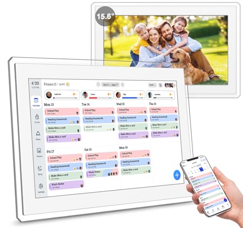 Digital Calendar Wall Touch Screen, 15.6 Inch Smart Wall-Mounted HD Electronic Family Calendar &...