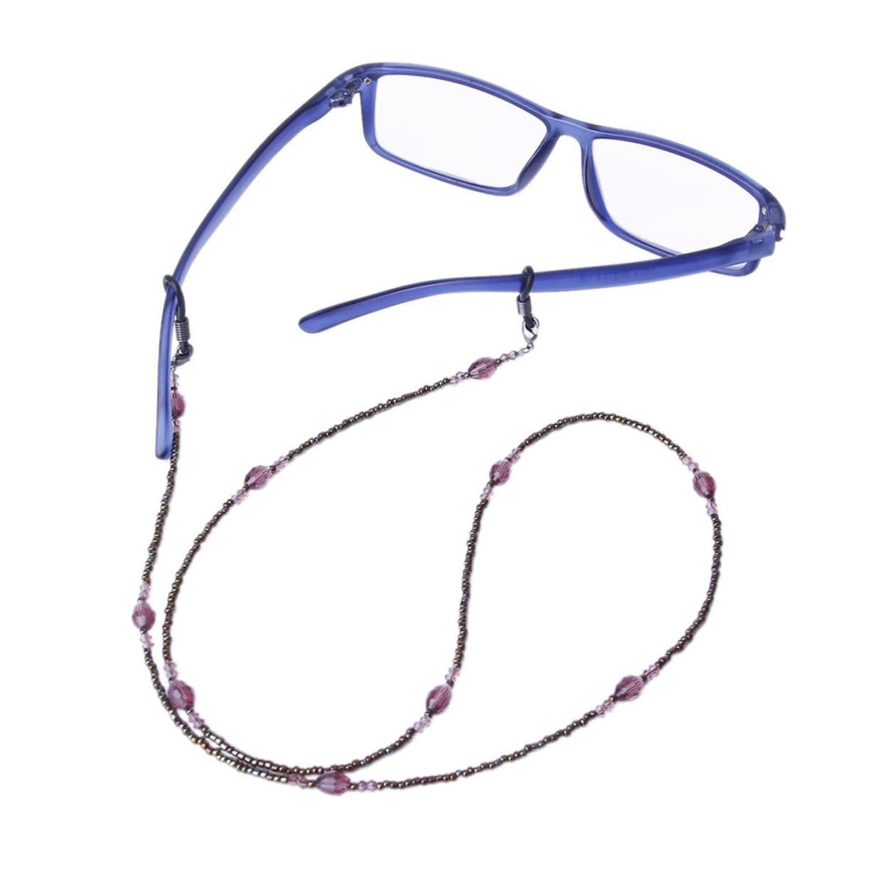 GALPADA 2 Piezas cadena de anteojos cadena de cristal estilo bohemia cadena de gafas rosa