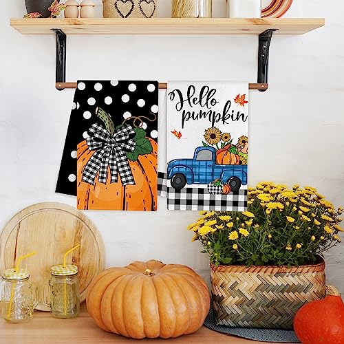 Pinata Fall Kitchen Towels Set Of 4, Pumpkin Fall Dish Towels, Farmhouse Kitchen Decor, Hand Towels For Bathroom, Tea Towel For New Home Housewarming Gifts #TOP1