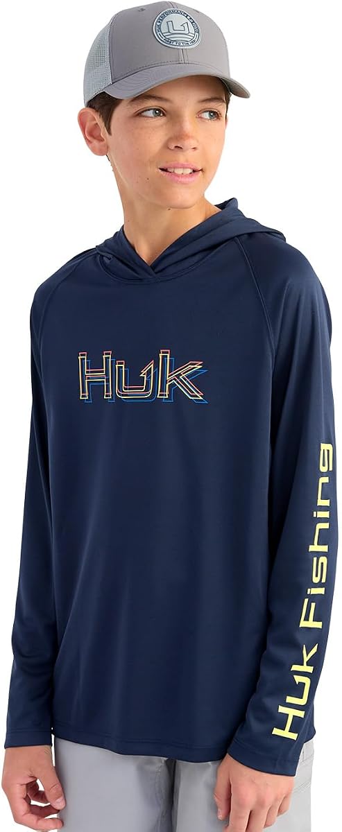 pursuit Long Sleeve Graphic Hoodie para niño, ligera, protección solar superior, camisa de pesca de secado rápido