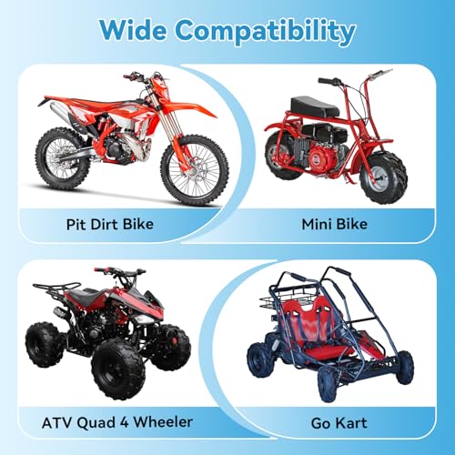 Image of EOPOAYI Imitation Carbon Fiber 1.1 Inch Motorcycle Muffler Compatible with 125cc 110cc Pit Dirt Bike SSR Taotao Coolster, Universal 28mm Exhaust Silencer for ATV 4 Wheeler Mini Bike Go Kart Parts