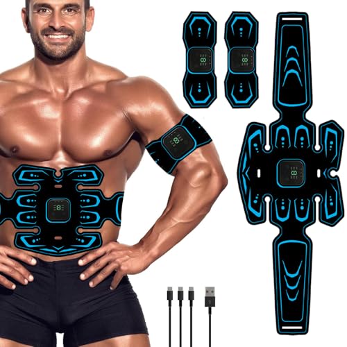 WARDBES Electroestimulador Muscular Profesional, electroestimulador para Abdominales, ABS Trainer/Tóner para Abdomen/Brazo/Cintura/piernas