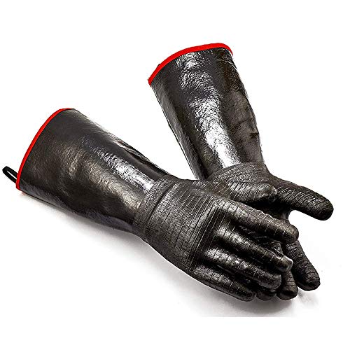 Diheohg Guantes altos Griller guantes aislados para barbacoa/barbacoa/fumador/agarraderas/hornear, impermeable 17 brazo