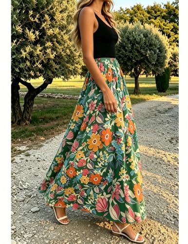 Image of Bluetime Women's Summer Boho Sleeveless Floral Print Tank Long Maxi Dress (S-3XL)