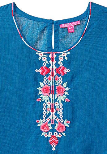 Image of BIBA Girls Cotton Straight Kurta Legging Suit Set