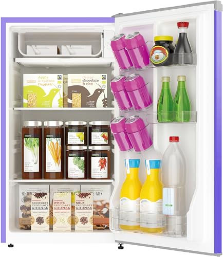 Image of ARCTIC CHEF Mini Refrigerator-Freezer Compartment-Adjustable Thermostat Control-Reversible Doors-Ideal for Dorm, Office, RV, Garage, Apartment-PURPLE, 3.2 CU.FT